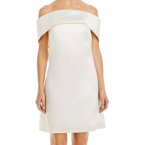 Amsale Bow Back Shift Dress Ivory Size 10
